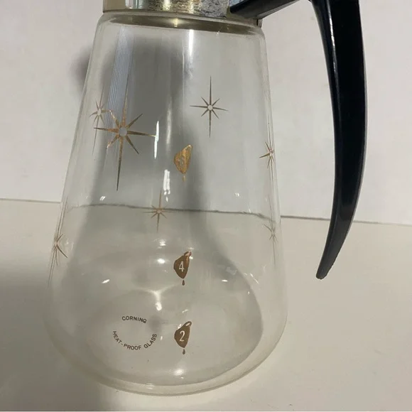 Vintage corning, Pyrex gold atomic starburst glass coffee carafe 6 cup - Picture 3 of 5